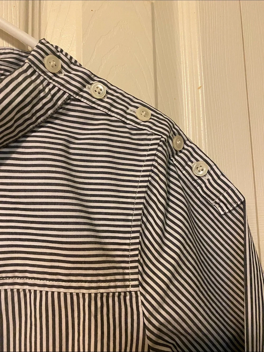 J. Crew White and Navy Striped Top